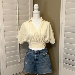 Commense Cream Crop Top